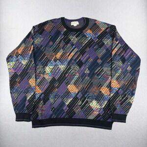 Vintage Tundra Sweater Mens XL Canada Geometric Coogi Grandpa Jumper Purple